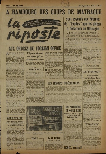 La Riposte N°24 (10 sept. 1947)